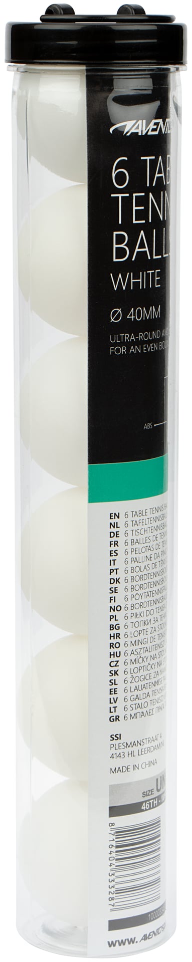 6 Bordtennisballer ABS hvite