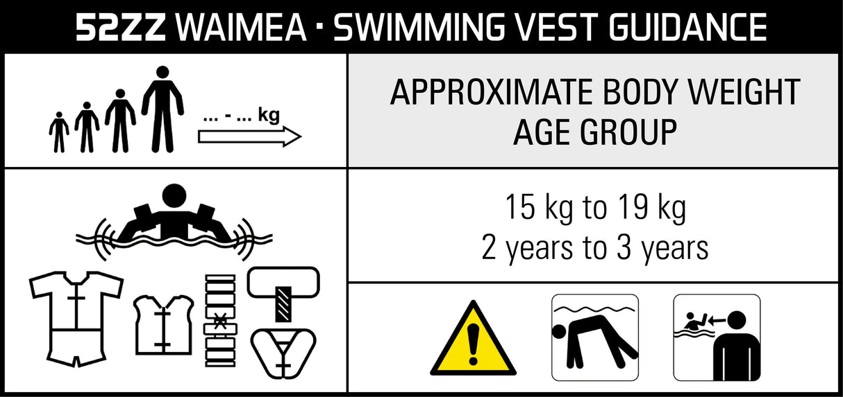 Svømmevest 2-3 år 15-19 kg