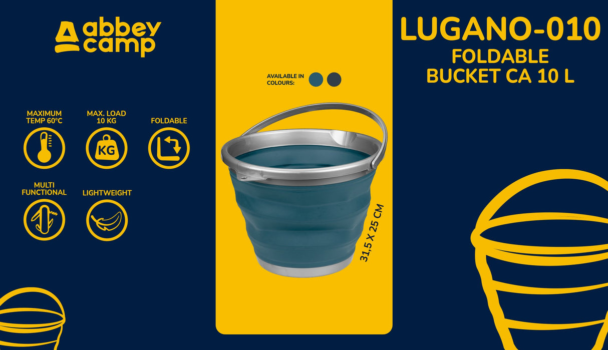 Sammenleggbar bøtte 10 Liter LUGANO-010