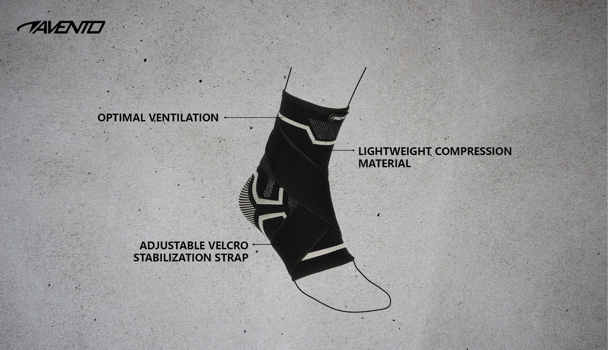 Ankelkompresjonsstøtte med elastisk rem
