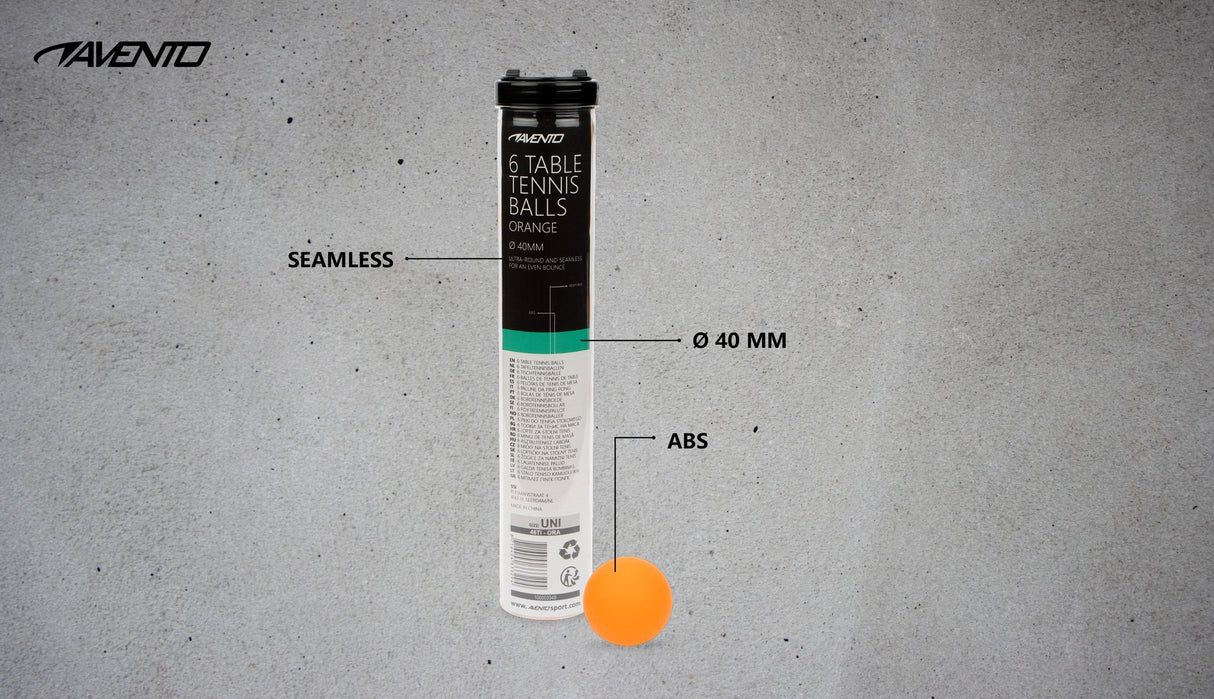 6 bordtennisballer ABS oransje