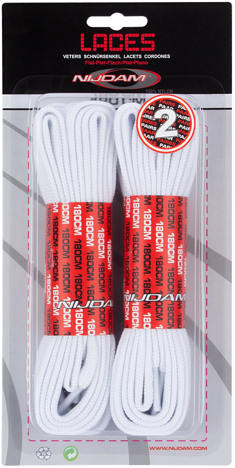 Laces Flat 180 cm 2 Pairs