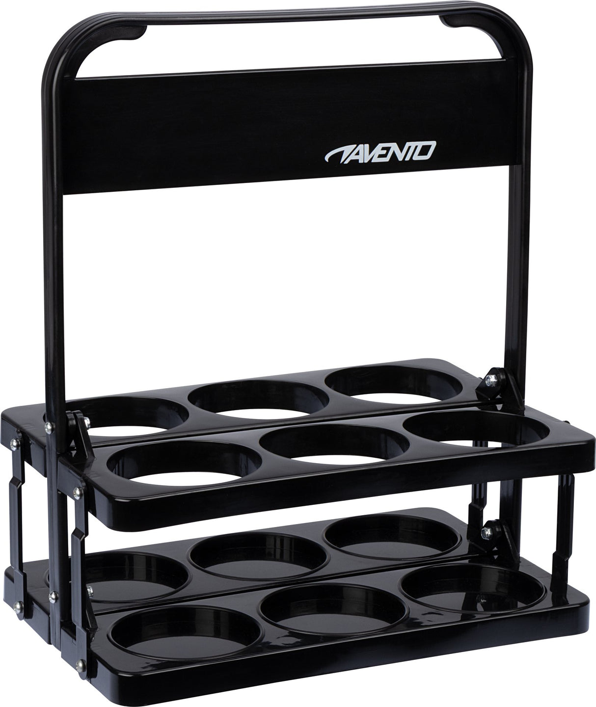 Sammenleggbart bærestativ for 6 flasker