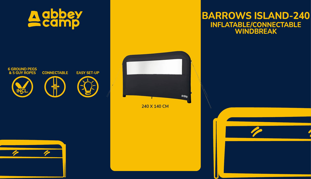 Vindskjerm Oppblåsbar 1x 2,40 meter BARROWS ISLAND-240