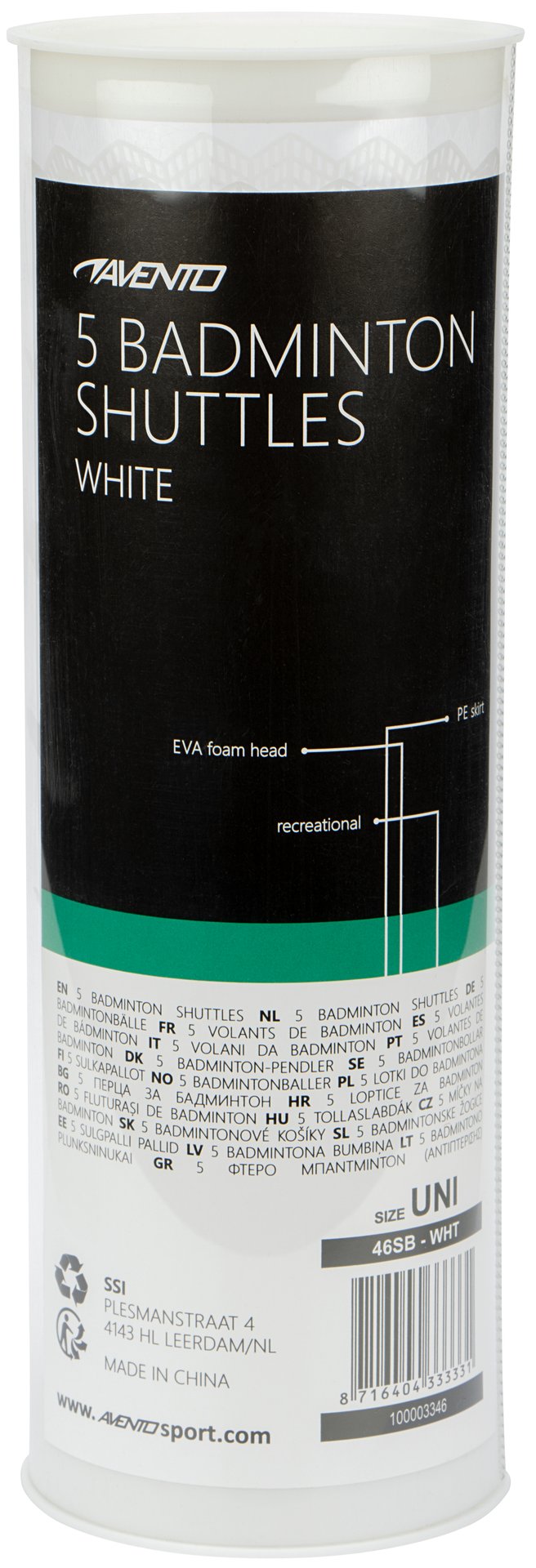 5 badmintonfjærballer hvite