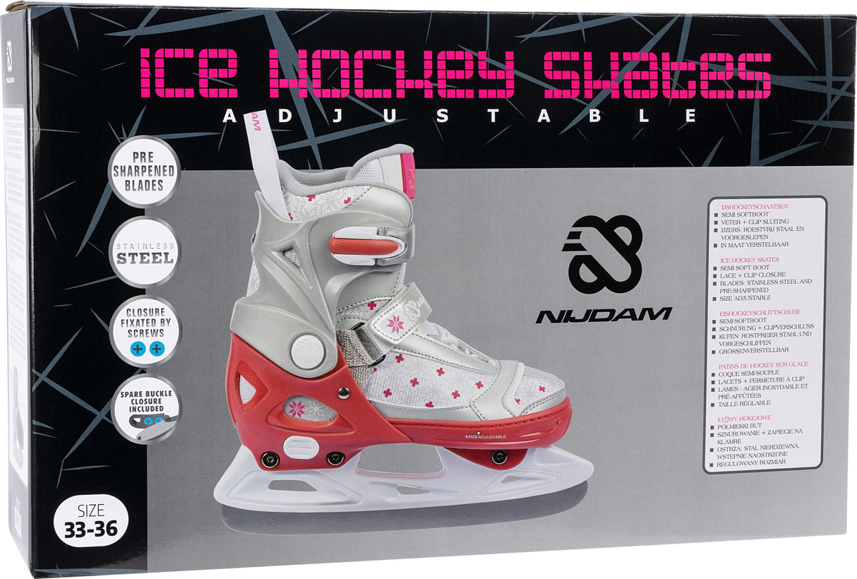 Ishockeyskøyte Justerbar Rosa