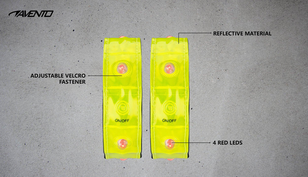 Par sportsarmbånd reflekterende med LED-lys