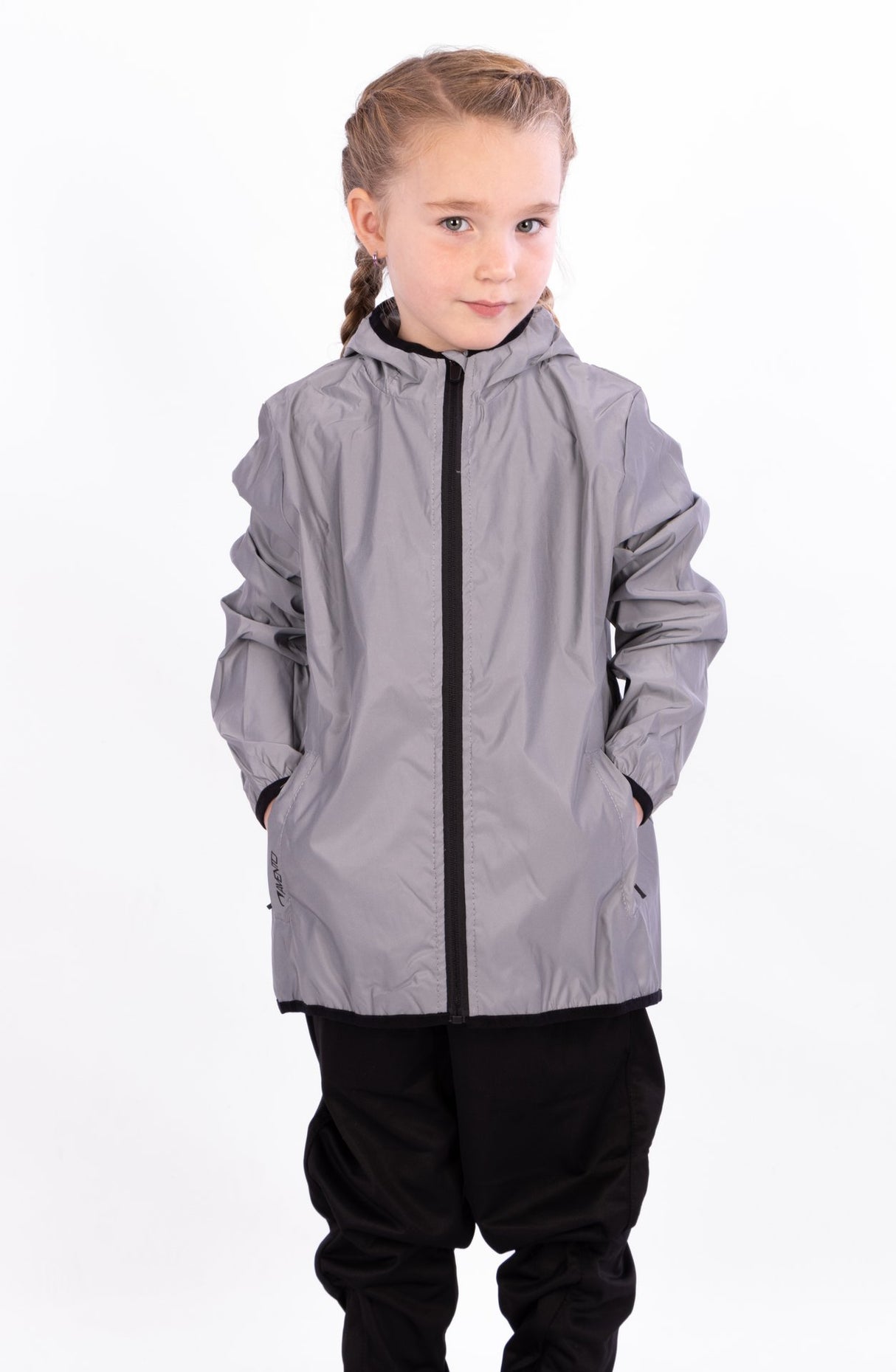 Refleksjakke med Hette Junior Full Refleks
