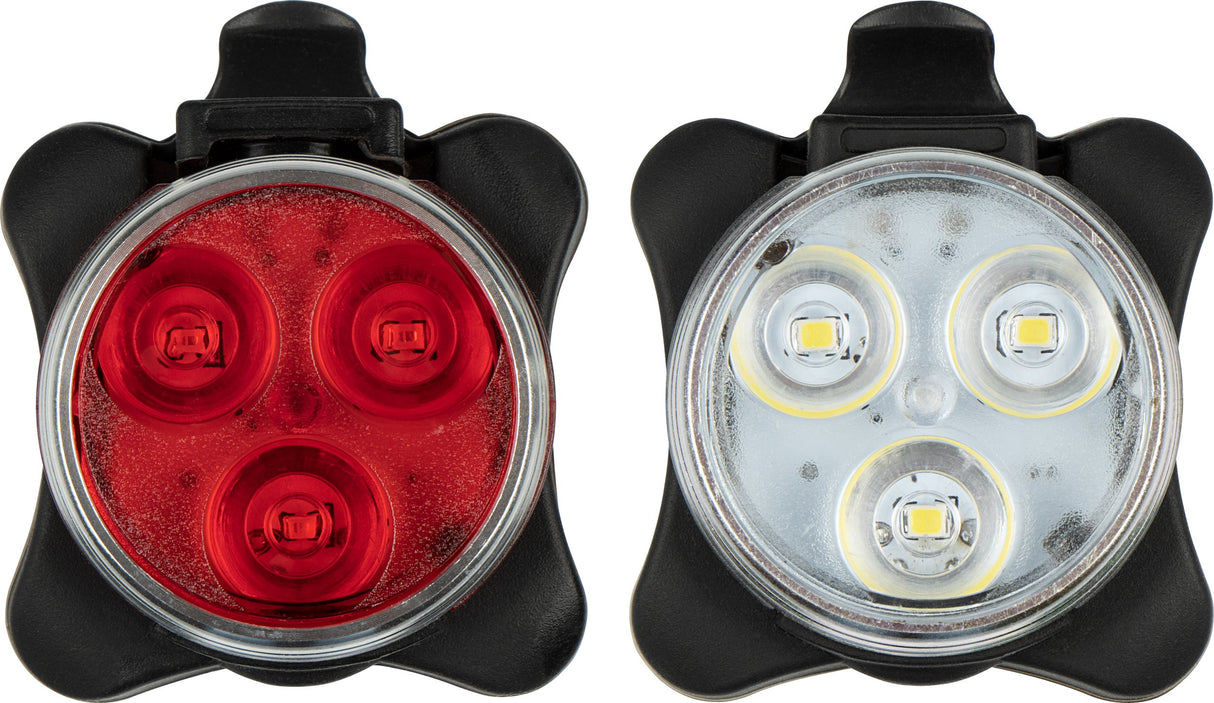 LED Sykkellys Sett Oppladbar Tri-LED 45