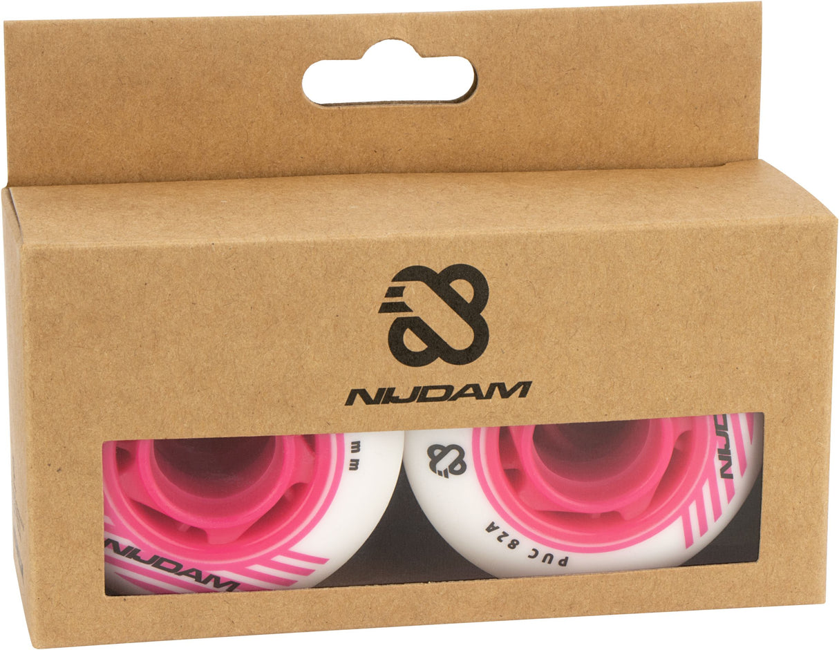 Inline Skate Wheel Set - 64x24 mm - 4pcs - White