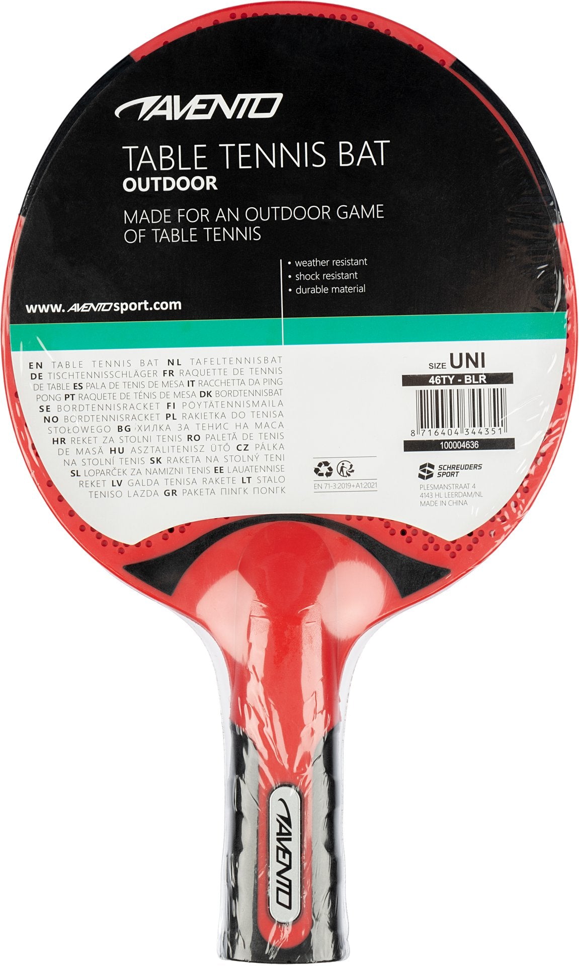 Utendørs bordtennisracket