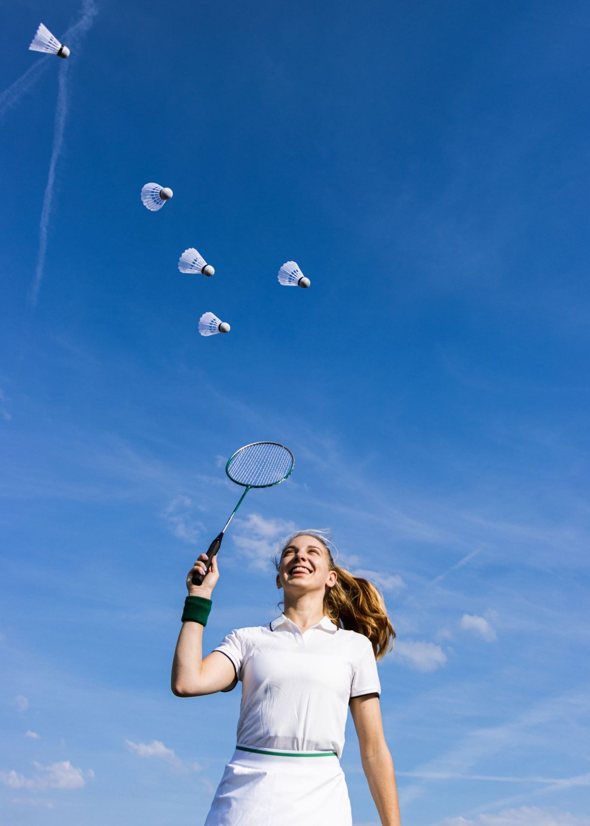 5 badmintonfjærballer hvite