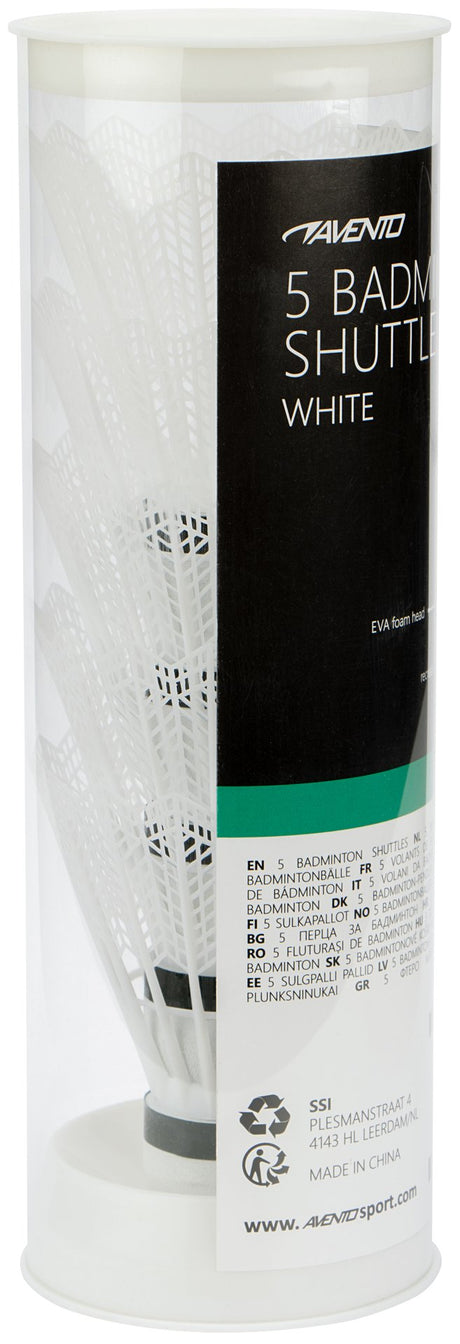 5 badmintonfjærballer hvite