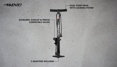 Sykkelpumpe med trykkmåler