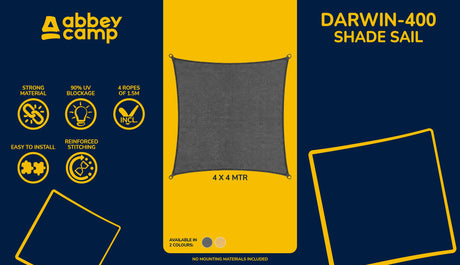 Shade sail HDPE 4 x 4 m DARWIN-400