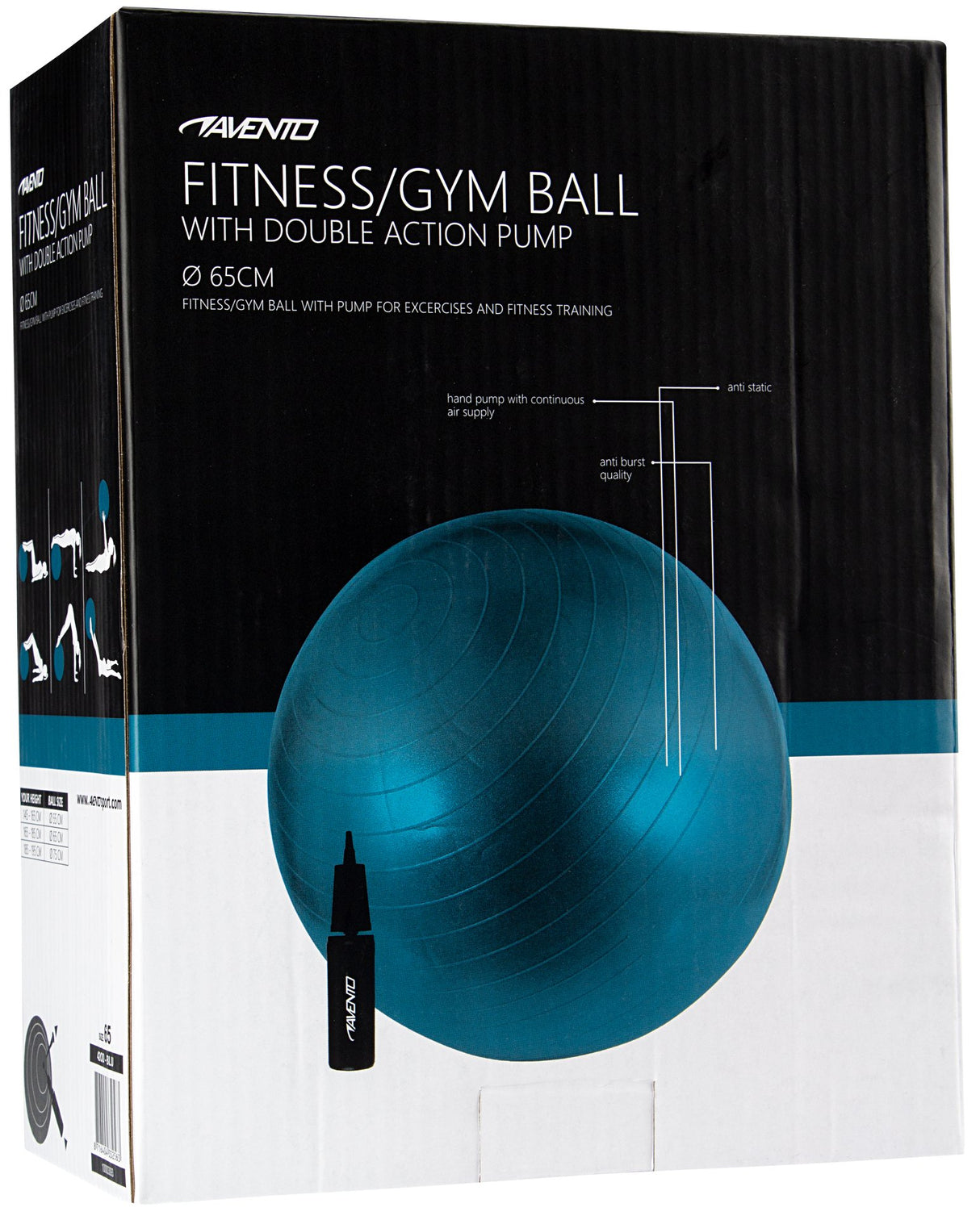 Fitness/Gym ball + pumpe Ø 65 cm