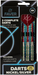 Dart i nikkel/sølv metallisk