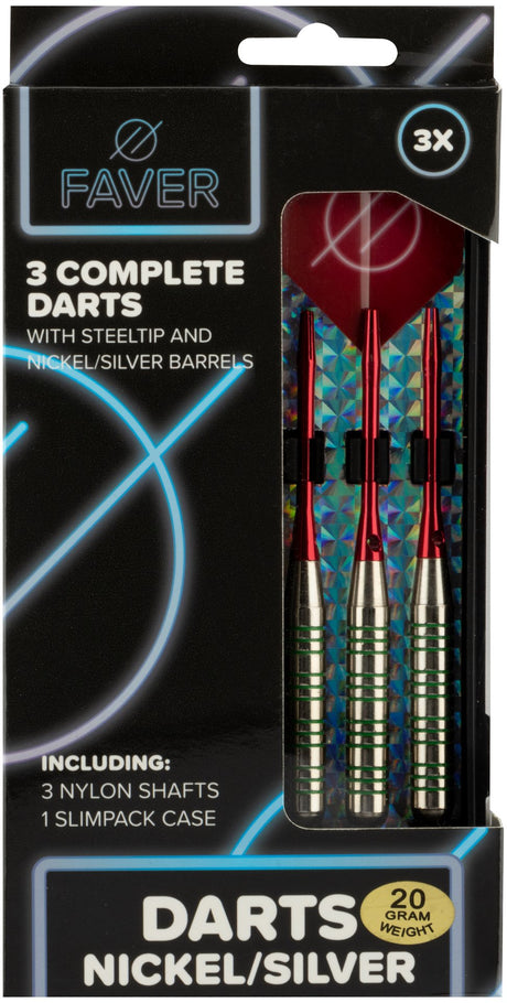 Dart i nikkel/sølv metallisk