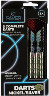 Darts i nikkel/sølv metallisk