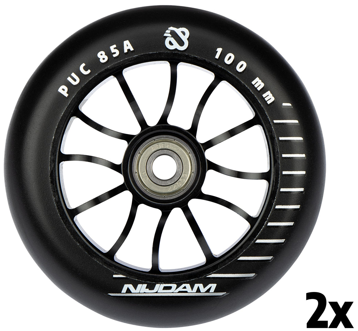 Stunt Scooter Wheel Set - 100x24 mm - 2pcs Spoked Alu