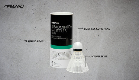 3 badmintonballer med kompleks kork