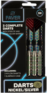 Dart i nikkel/sølv metallisk