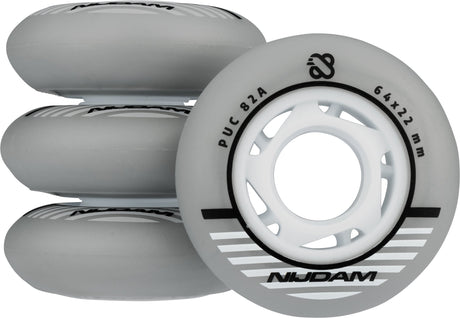 Inline Skøytehjulsett - 64x24 mm - 4 stk - Sølv