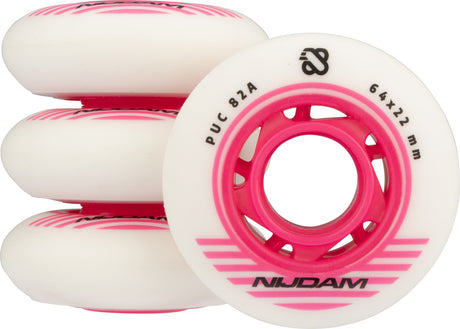 Inline Skøytehjulsett - 64x24 mm - 4 stk - Hvit
