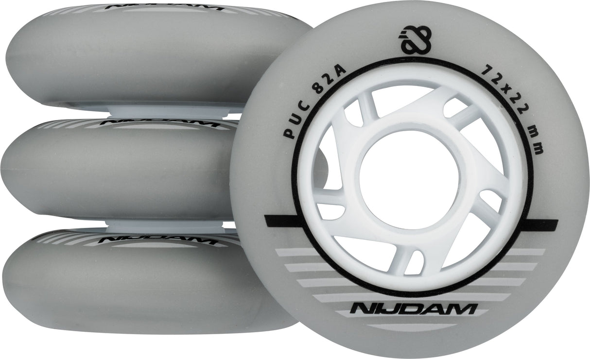 Inline Skøytehjulsett - 72x24 mm - 4 stk - Sølv