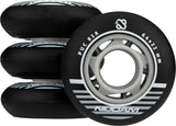 Inline Skøytehjulsett - 64x24 mm - 4 stk - Svart
