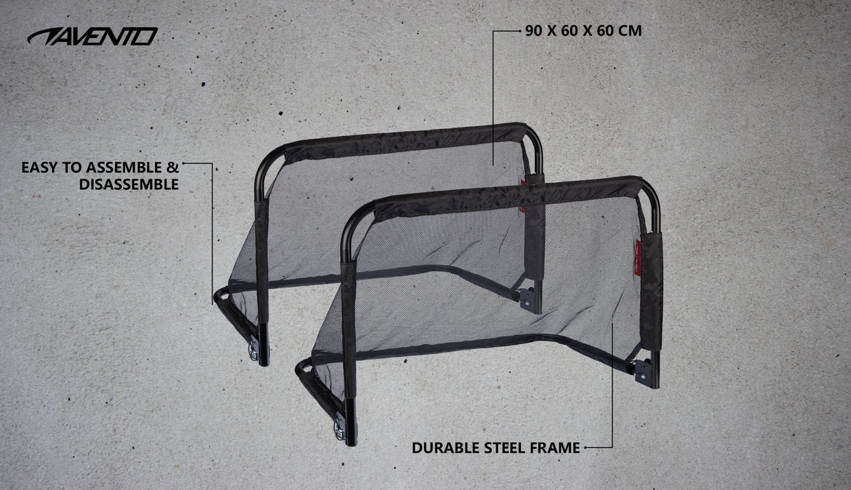 Fotballmål Stål Sett med 2 90x60x60