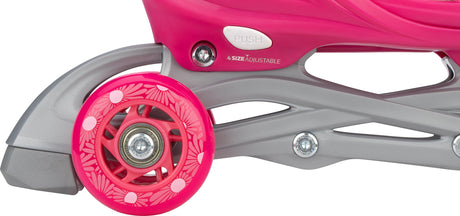 3-i-1 Justerbare Inline Skøyter med Blomstermønster og Byttefunksjon