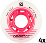 Inline Skate Wheel Set - 64x24 mm - 4pcs - White
