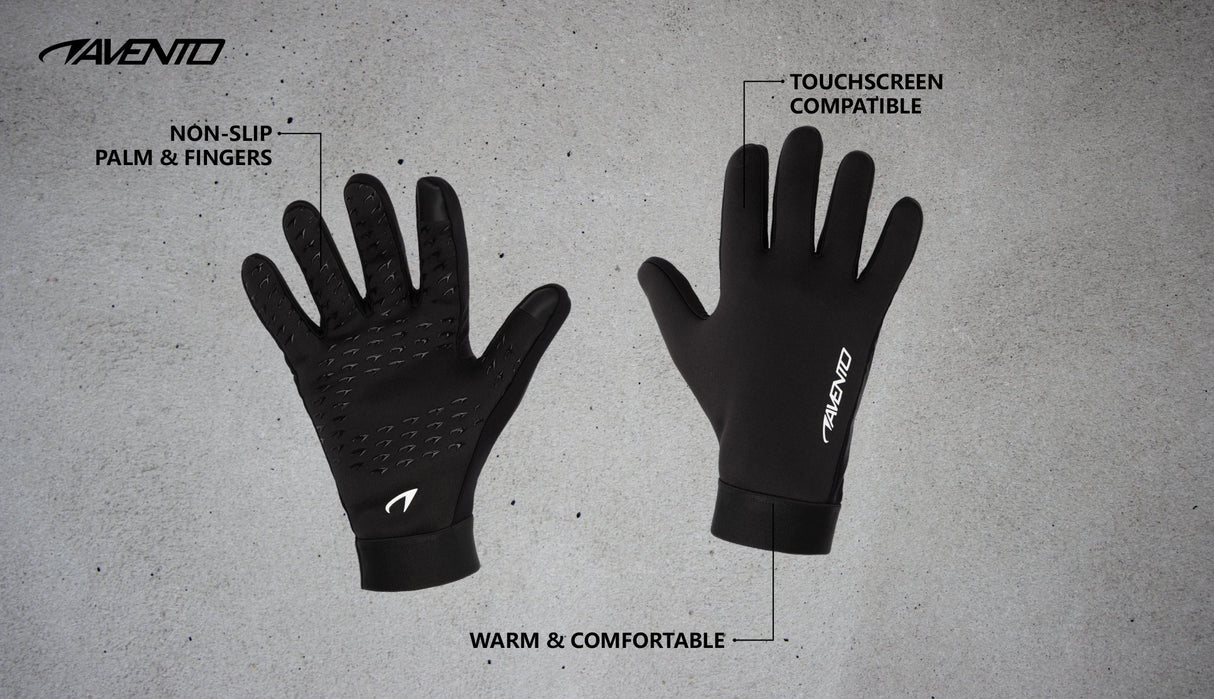 Football Gloves with Touchscreen Tip Black