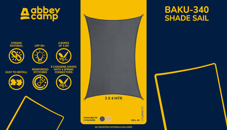 Shade sail PES 3 x 4 m BAKU-340