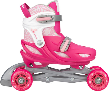 3-i-1 Justerbare Inline Skøyter med Blomstermønster og Byttefunksjon