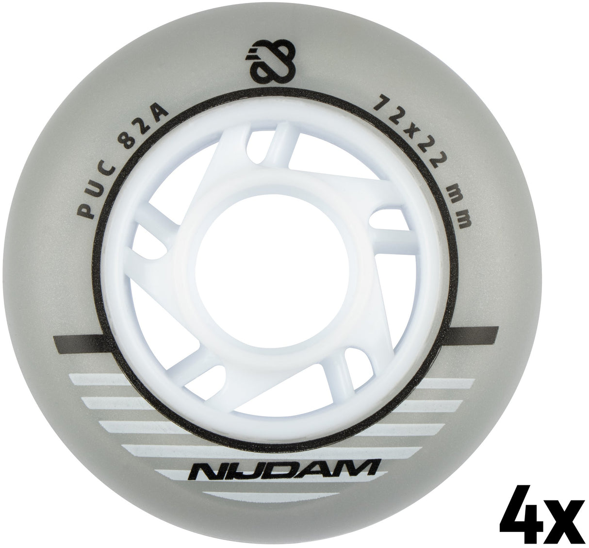Inline Skøytehjulsett - 72x24 mm - 4 stk - Sølv