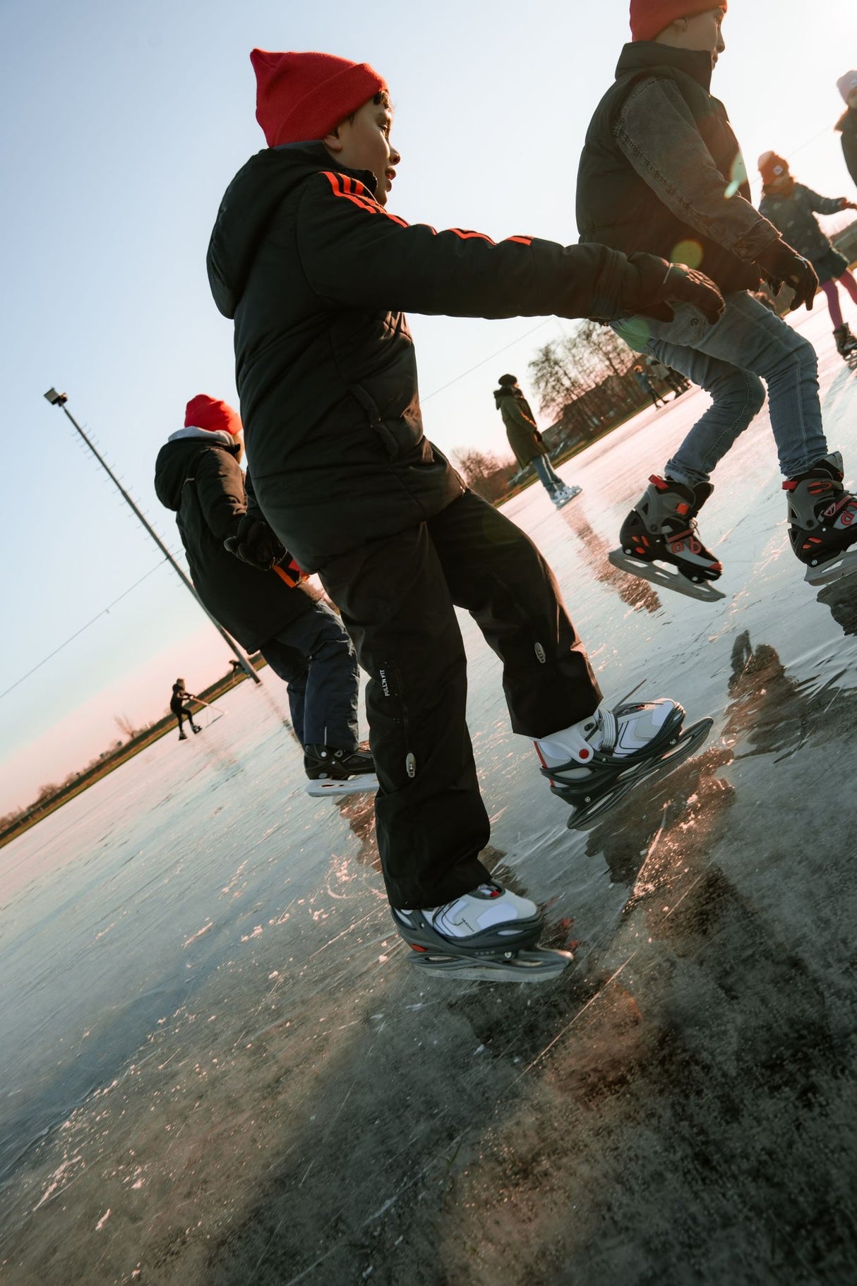 Ice Hockey Skates Semi-softboot Adjustable - Blanc Spot