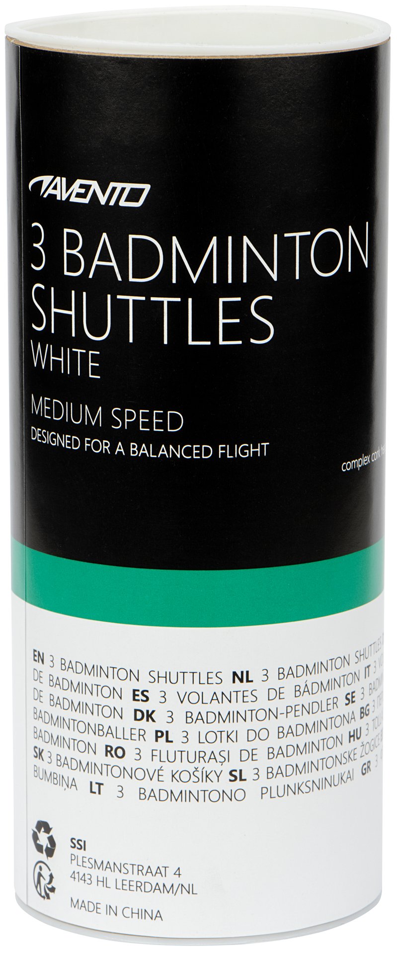 3 badmintonballer med kompleks kork