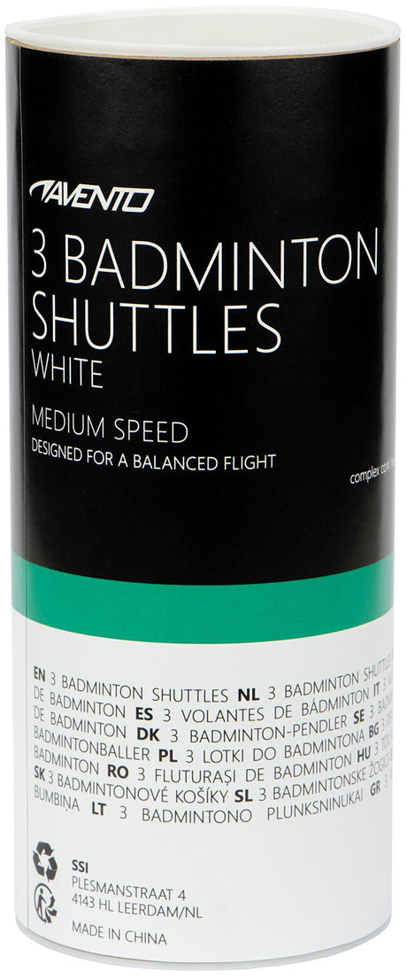 3 badmintonballer med kompleks kork