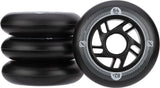 Inline Skøytehjulsett - 84x24 mm - 4 stk - Svart