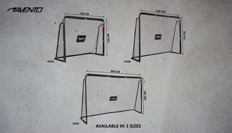 Fotballmål i stål med måltavle 220 x 170 x 76 cm