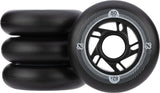 Inline Skøytehjulsett - 80x24 mm - 4 stk - SVART