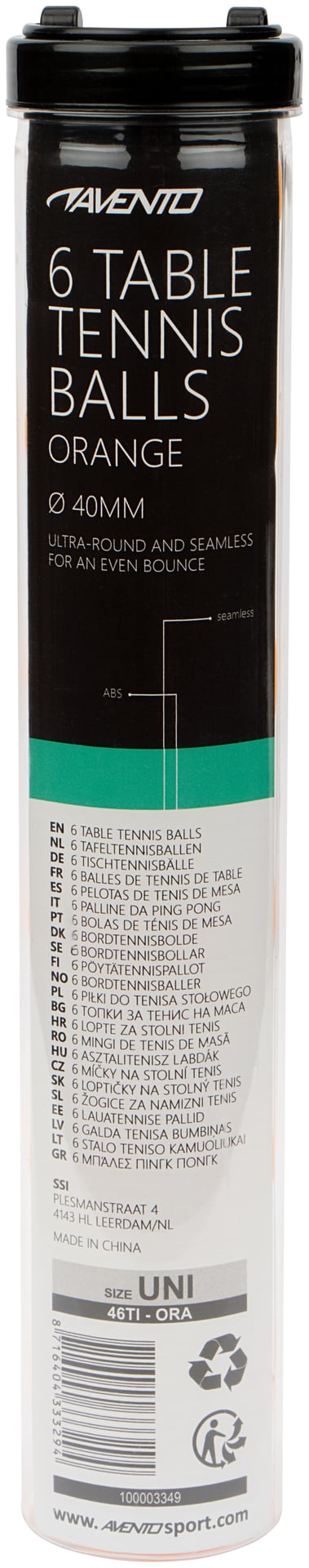 6 bordtennisballer ABS oransje