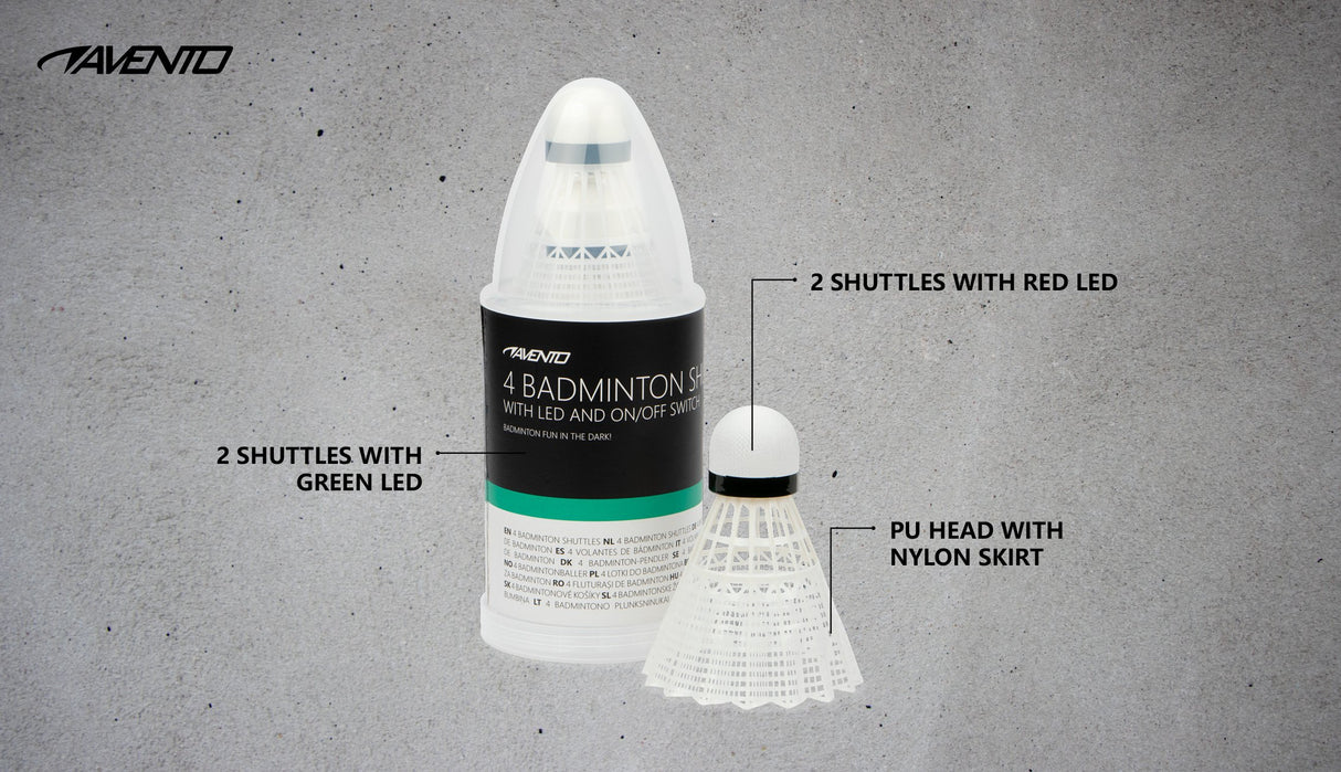 4 Badmintonballer med LED