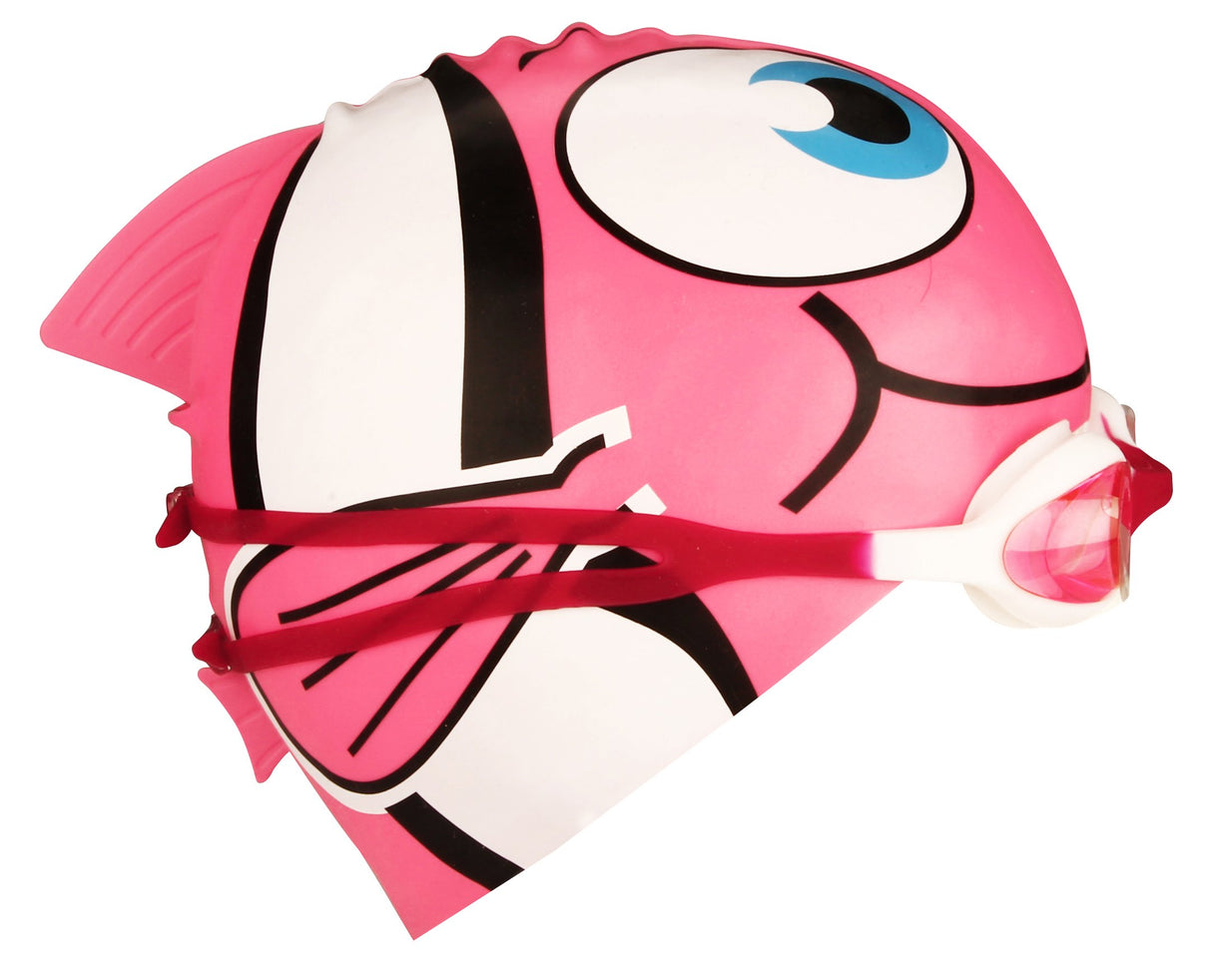 Swimming Cap Fish with Swimming Goggles Junior