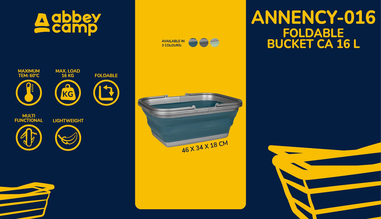 Sammenleggbar vaskebalje 16 Liter ANNENCY-016