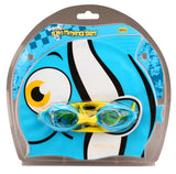 Swimming Cap Fish with Swimming Goggles Junior