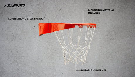 Basketkurv med fjær + nett Slam Rim Pro