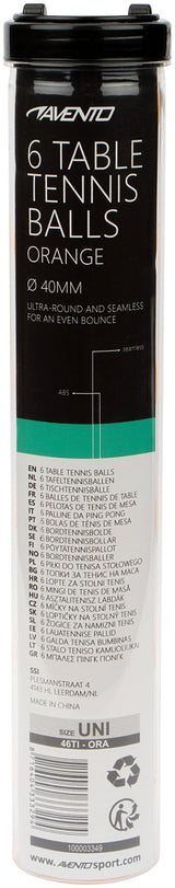 6 Bordtennisballer ABS oransje